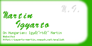 martin igyarto business card